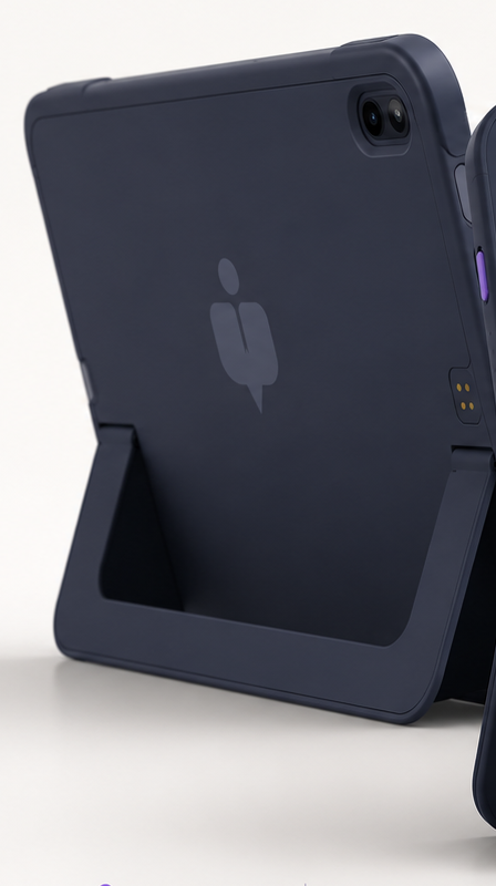 Rear view of the AIVO Pad in Charcoal showing the durable matte enclosure and AIVO icon